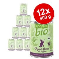 Zooplus Bio Voordeelverpakking  12 x 400 g Kattenvoer - Bio Kip met Wortel