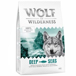 Speciale prijs: 2 x 1 kg Wolf of Wilderness Graanvrij Droogvoer voor Honden - Deep Seas - met Haring