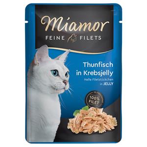 24x100g Fijne Filets Tonijn & Krab in Gelei Miamor Kattenvoer Nat