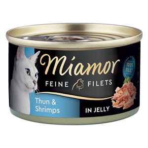 Miamor 24 x 100 g  Fijne Filets tonijn & shrimps Kattenvoer - Voordeelpakket