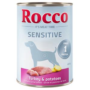 Rocco Voordeelpakket  Sensitive 24 x 400 g - Kalkoen & Aardappel