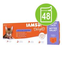 IAMS 48 x 85 g  Delights adult land & sea Kattenvoer - in gelei