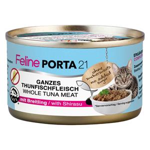 Porta 21 Feline  Voordeelpakket 24 x 90 g - Tonijn met Witvis (graanvrij)