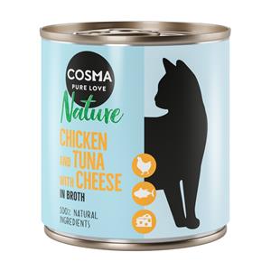 Cosma Nature Voordeelpakket Kattenvoer 12 x 280 g - Kip & Tonijn met Kaas