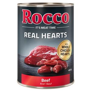 Rocco Voordeelpakket:  Real Hearts 24 x 400 g - Rund met hele Kippenharten