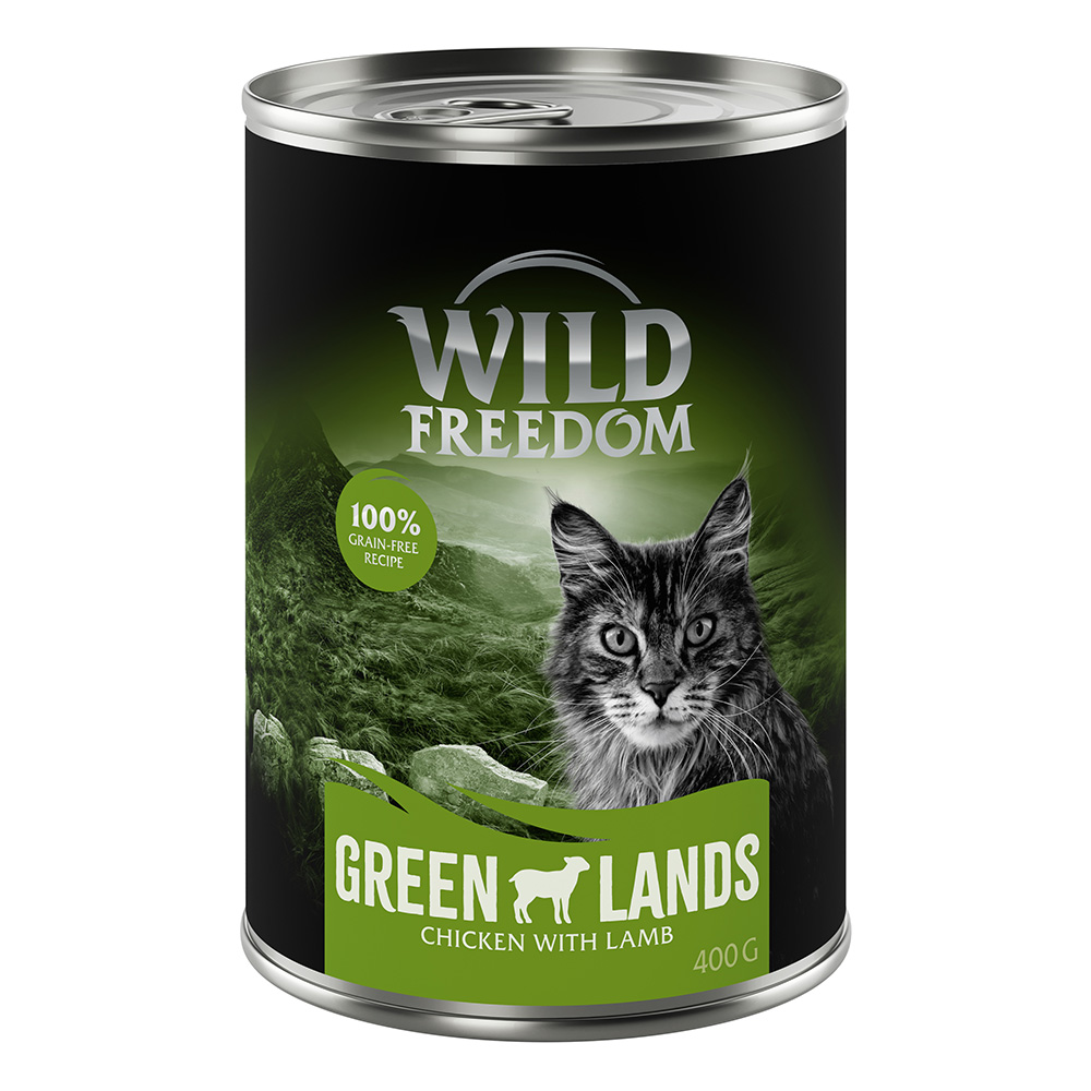 12x400g Adult Green Lands Lam & Kip Wild Freedom Kattenvoer