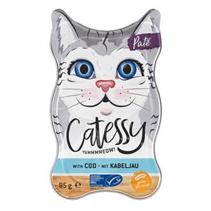 36x85g Patéschaaltjes met Kabeljauw Catessy Kattenvoer Nat