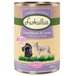 Lukullus Voordeelpakket  Junior 24 x 400 g - Kalkoenhart & Lam