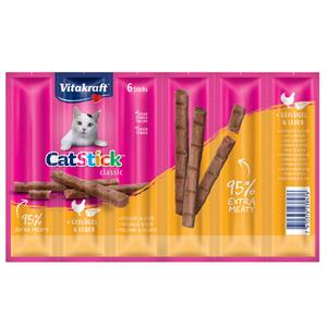 Vitakraft Catstick Classic met gevogelte & lever kattensnack 2 x 6 sticks