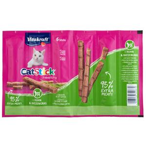 Vitakraft 6x6g Cat Stick Mini Kip & kattengras  Kattensnack