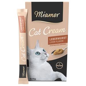 6x15g Cat Snack Leverworst-Cream Miamor Kattensnack