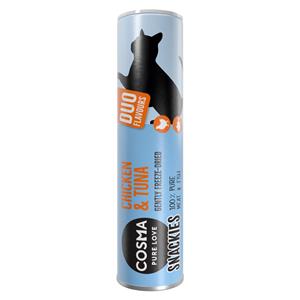 26g Snackies DUO 2 in 1 Gevriesdroogde Kippenborst & Tonijnfilet Cosma Kattensnacks