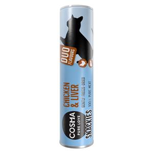28g Snackies DUO 2 in 1 Gevriesdroogde Kippenborst & Kiplever Cosma Kattensnacks