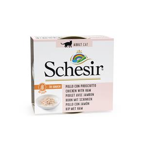 Schesir Natural in saus kattenvoer 24 x 70 g - Kip met Ham