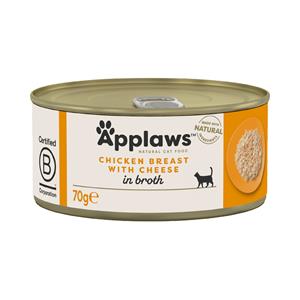 Applaws 6x70g  Kippenborst en Kaas Kattenvoer in Bouillon