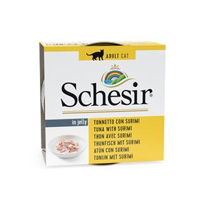 6x85g In Gelei Tonijn met Surimi Schesir Kattenvoer