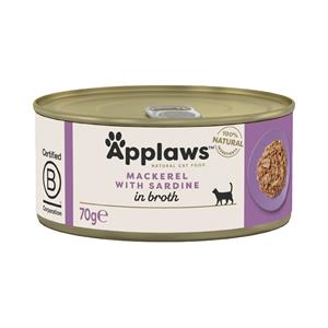 24x70g Makreel met Sardientjes Applaws Kattenvoer