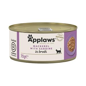 6x70g in Bouillon Makreel & Sardientjes Applaws Kattenvoer Nat