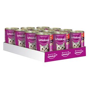 Whiskas 24 x 400 g  1+ Kattenvoer  Rund & lever in saus  kattenvoer