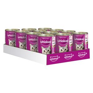 Whiskas 24 x 400 g  1+ Kattenvoer  Zalm in gelei  kattenvoer