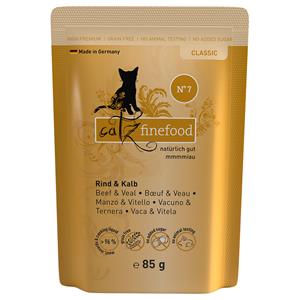 8x85g Rund/Kalf Catz Finefood Puur Kattenvoer Maaltijdzakjes