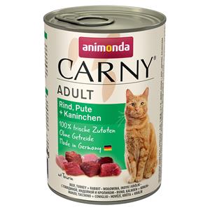 Animonda Carny Adult Kattenvoer 6 x 400 g - Rund, Kalkoen & Konijn