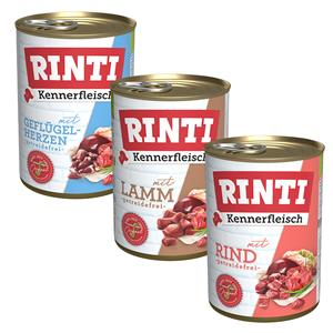 12 x 400 g RINTI Kennerfleisch Rendier Natvoer Hond