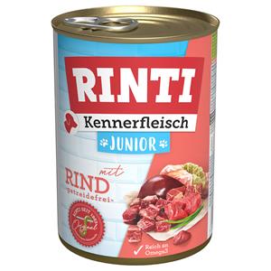 Voordeelpakket Rinti "Kennerfleisch"  24 x 400 g Hondenvoer - Junior: Rund