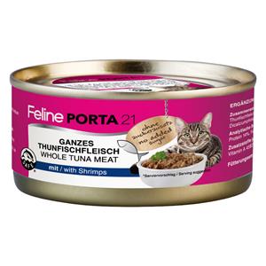 Porta 21 Feline  Kattenvoer 6 x 156 g - Tonijn met Garnalen