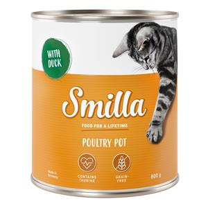 Smilla Gevogeltepannetje Kattenvoer 6 x 800 g - Gevogelte met Eend