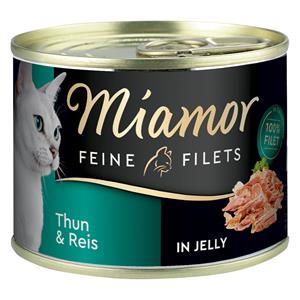 6x185g Fijne Filets Tonijn & Rijst in Gelei Miamor Kattenvoer Nat