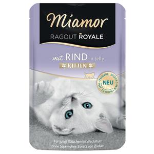 Miamor 22 x 100 g  Ragout Royale Kitten Kattenvoer - met Rund - Voordeelpakket