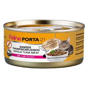 Porta 21 Feline  Kattenvoer 6 x 156 g - Tonijn met Surimi (graanvrij)