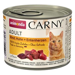 12x200g Adult Rund, Kip & Eend Animonda Carny Kattenvoer