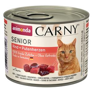 6x200g Senior Rund & Kalkoenhart animonda Carny Kattenvoer