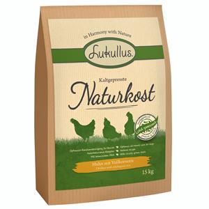 2x15kg Koudgeperste Natuurlijk Voer Kip & Volkoren Rijst Lukullus Hondenvoer