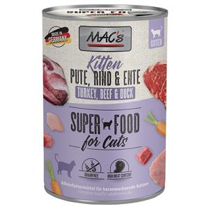 MAC's 6x400g  Kitten (Kalkoen, Rund, Eend) MAC´s CAT Kattenvoer