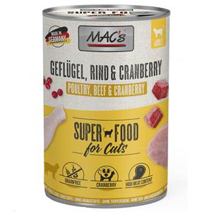 6x400g Gevogelte, Rund en Cranberry MAC's Kattenvoer