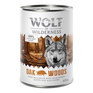 12x400g Oak Woods Wildzwijn Wolf of Wilderness Hondenvoer