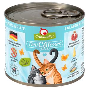 Granatapet 24x200g Spaarpakket Granata Pet DeliCatessen Zalm & kalkoen Kattenvoer