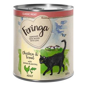 Feringa Voordeelpakket  Menu Duo-Soorten Kattenvoer 12 x 800 g - Forel & Kip