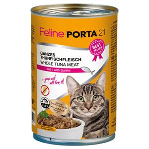 Porta 21 Feline  Voordeelpakket 12 x 400 g - Tonijn met Surimi (graanvrij)