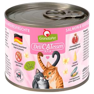 Granatapet 24x200g Spaarpakket Granata Pet DeliCatessen Zalm & zeevruchten Kattenvoer