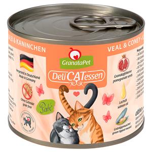 Granatapet 24x200g Spaarpakket Granata Pet DeliCatessen Kalf & konijn Kattenvoer