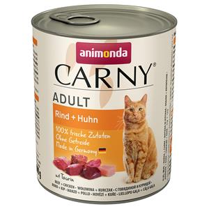 6x800g Adult Rund & Kip Animonda Carny Kattenvoer