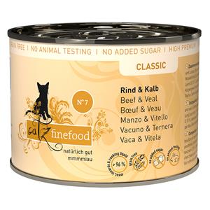 catz finefood Blik 6 x 200 g Kattenvoer - Rund & Kalf