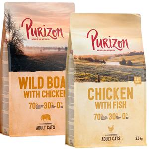 2x2,5kg Adult Kip met vis & Wildzwijn met kip Purizon Kattenvoer