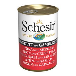 6x140g Schesir Kattenvoer Tonijn met garnalen