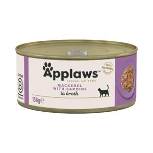 Applaws 6x156g  Makreel en Sardientjes Kattenvoer in Bouillon