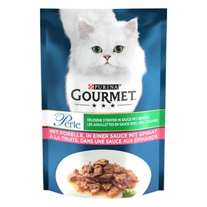 Gourmet 24 x 85 g  Mini Filets met Forel & Spinazie Perle Kattenvoer - Voordeelpakket